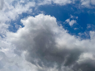 Big clouds floating in the sky Forming together into rain clouds in the afternoon