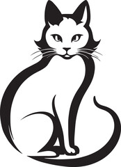 Silhouette vector illustration. of a cat face design on white background, Pet. Animals. Easy editable layered 
