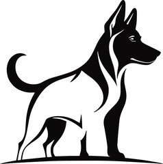 Silhouette Dog head icon Vector illustration isolated on white simple. Animal Logotype concept. Logo design template.