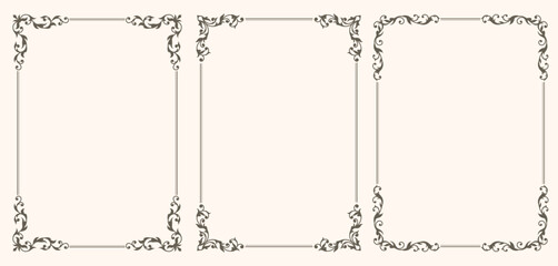 Set of Decorative vintage frames and borders set