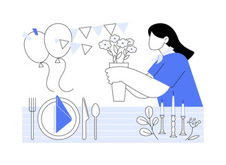 Wedding decorator isolated cartoon vector illustrations.