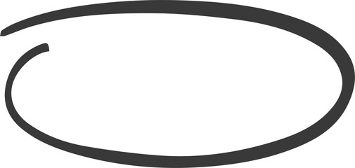 Highlight pen line. Hand drawn circle underline sketch. Oval pencil stroke. Doodle mark scribble. Ellipse and round emphasis