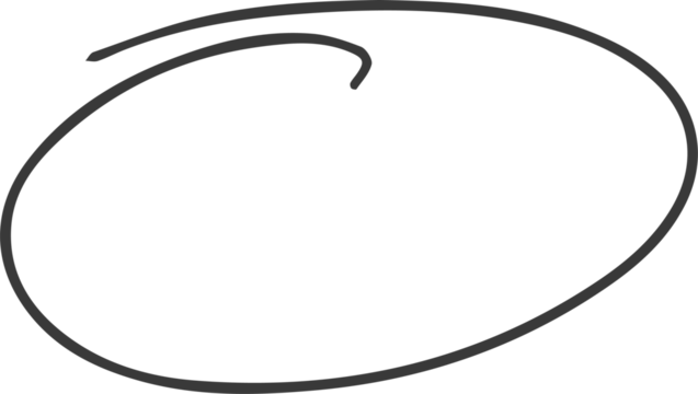 Highlight pen line. Hand drawn circle underline sketch. Oval pencil stroke. Doodle mark scribble. Ellipse and round emphasis