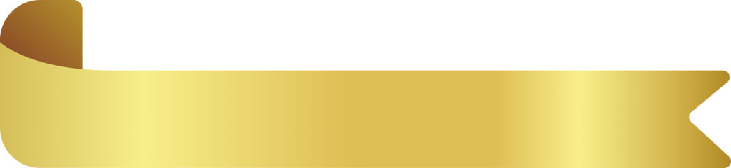 Gold Ribbon Curved PNG - Elegant and Luxurious tag banner isolate transparent background