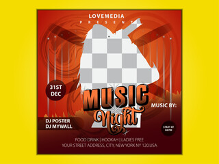  Music Night Club Party Social Media Post Template Banner design