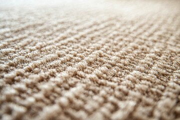 Closeup of Natural Beige Woven Fabric Texture