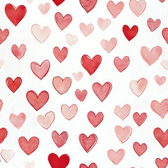 Colorful Heart Illustration Background Seamless Tile Repeating Pattern