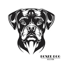 Boxer Dog Vector illustration, Boxer Dog Vector on White Background