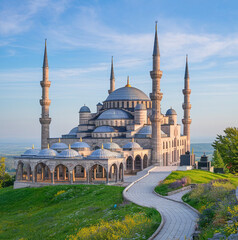 Fototapeta premium mosque on hill 