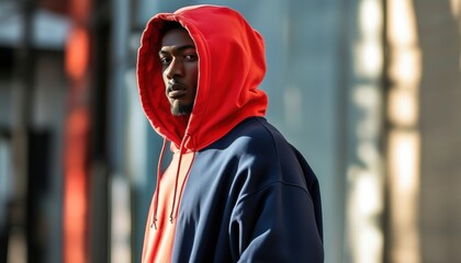 Urban fashion hoodie mockup for apparel branding