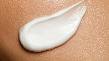 Macro photo of white cream on the skin