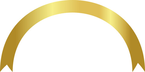 Gold Ribbon curve PNG - Elegant and Luxurious tag banner isolate transparent background