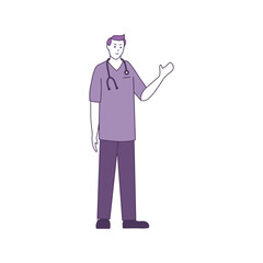 doctor with a stethoscope isolated