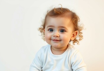 Photorealistic portrait of a cute baby