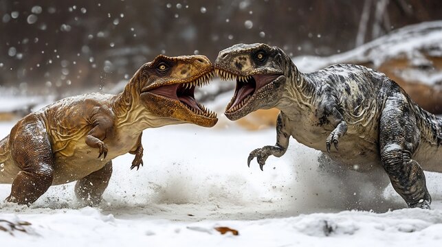 Fierce Head Butting Battle Between Two Pachycephalosaurus Dinosaurs in a Prehistoric Landscape