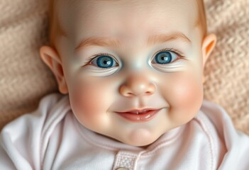 Photorealistic portrait of a cute baby