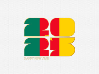 Abstract numbers 2025 with flag of Cameroon.