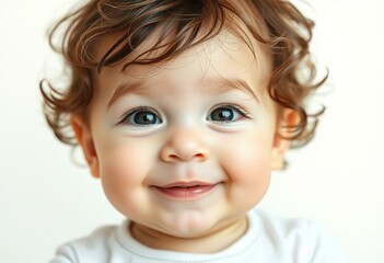 Naklejka premium Photorealistic portrait of a cute baby