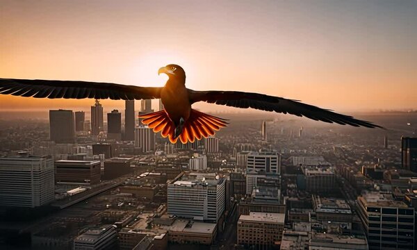 Phoenix bird flying in the sky.