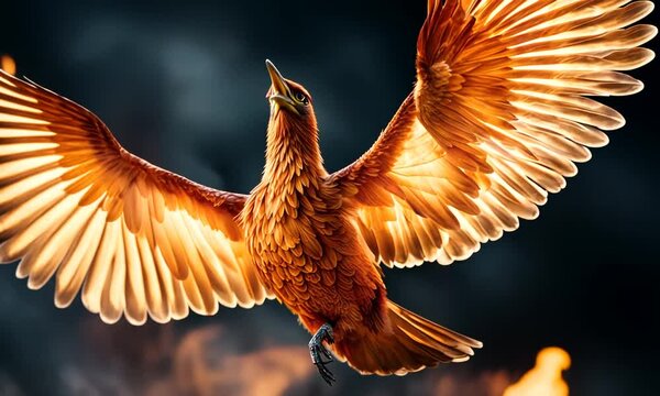 Phoenix bird flying in the sky.