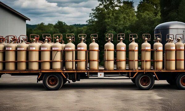 Truck with butane cylinders.