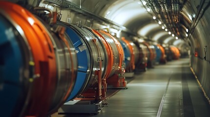Fototapeta premium AI systems predicting the behavior of particles in a collider experiment