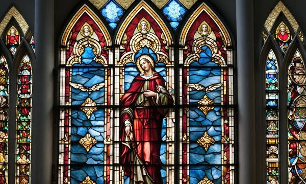 Stained glass in a church.