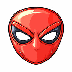 Bold Red Superhero Mask Vector Illustration Cartoon