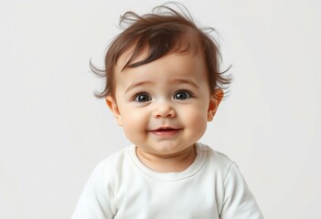 Naklejka premium Photorealistic portrait of a cute baby