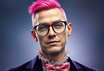 Obraz premium Portrait of a unique individual with bold fashion sense