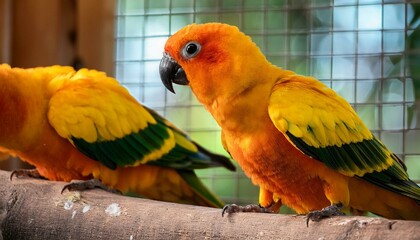 two parrots on a branch