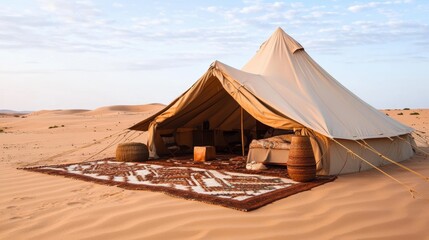 Luxurious desert camping in a traditional bedouin tent