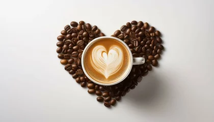 Gordijnen cup of coffee and chocolate © ExploreAI