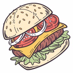 Burger food illustration
