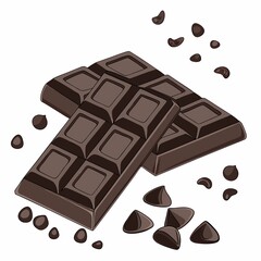 Chocolate bar on white