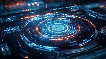 Obraz premium Digital Holographic System with Futuristic Elements - made with Generative AI