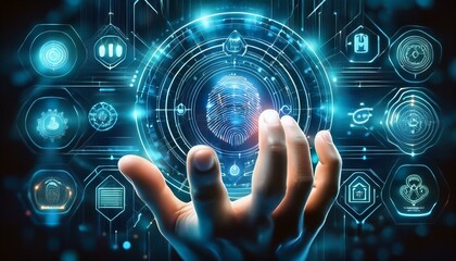 hand pushing a button