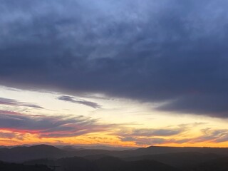 sunset in the mountains