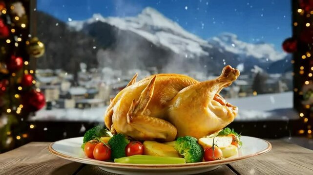 hot steaming chicken broast, christmas recipes, chicken broast, thanksgiving chicken broast, food stock videos, stock videos, foods videos, viral food recipes, chicken broast, winter food videos