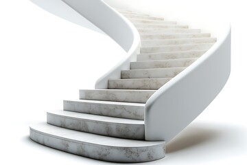 Naklejka premium Conceptual whit blank staircase go to light at the end for success concept background