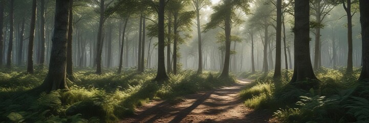 Obraz premium Dense forest and woodland along the Rerik coast, nature reserve, trees