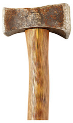 PNG Close-up of an old, rusty hammer with wooden handle