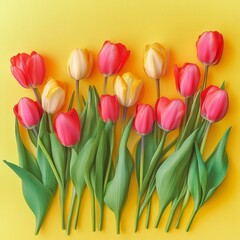 Obraz premium Spring flowers, retro card with tulips.