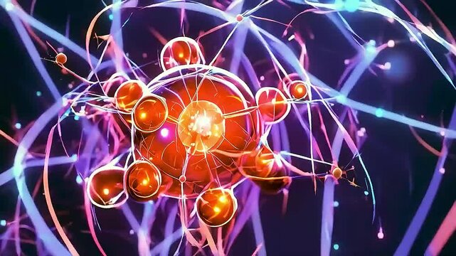a neuron  and  neurotransmitters