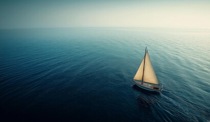 AI-generated images of  sail yacht anchored in a blissful bay Greek seashore, with white sand, blue water, far away a mountain like the Athos mountain. 