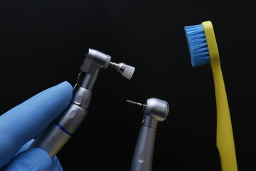 Hand instruments used in dental treatments to clean decayed tissues in the tooth structure and to remove stains from tooth surfaces. dental treatment dental before after © UniqDream