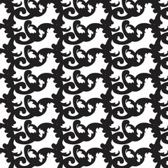 seamless pattern with black and white flowers (backgrounds)