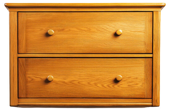 PNG Wooden cabinet with two drawers and knobs