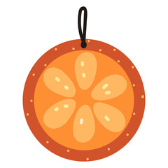 Hand drawn orange Christmas toy. Vector doodle illustration