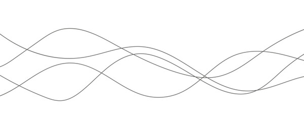 abstract black line art wave background. eps10